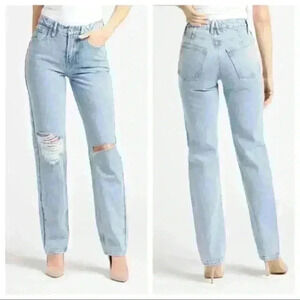 Good American 90’s Icon High Rise Straight Leg Distressed Jeans Size 2/26